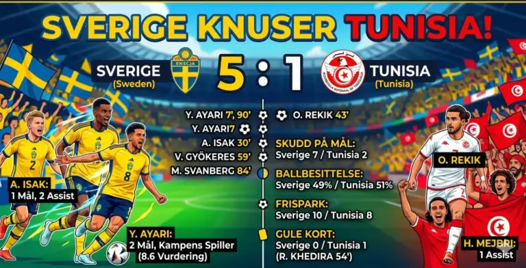 Sverige 5–1 Tunisia: Isak og Ayari knuste Tunisia i VM-åpningen