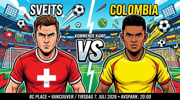 Sveits vs Colombia: Avgjørende kamp i åttedelsfinalen på VM 2026
